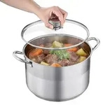 VEVOR Edelstahl Kochtopf 11,4 L Gro&szlig;er Suppentopf mit Glasdeckel Induktionsgeeignet