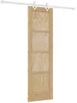 vidaXL Schiebet&uuml;r Nat&uuml;rlich und Wei&szlig; 61 x 198,5 cm