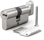 Schlie&szlig;zylinder 30/30mm Euro Messing mit Drehknauf, 5 Schl&uuml;ssel, Anti-Picking,