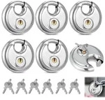 6er Set Vorh&auml;ngeschloss 70mm Edelstahl verschiedenschlie&szlig;end mit je 6...