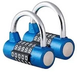 5-stelliges Zahlenschloss Vorh&auml;ngeschloss, r&uuml;cksetzbar, 2er-Pack Blau