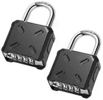 Zahlenschloss 2er-Set 4-stellig 8mm B&uuml;gel schwarz wasserdicht