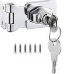 Vorh&auml;ngeschloss Hasp mit Schl&uuml;ssel 6,3 cm Silber
