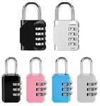 6er Set Zahlenschloss Vorh&auml;ngeschloss 3- & 4-stellig Zinkdruckguss schwarz