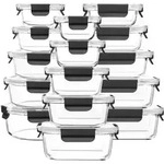 Glasdosen Meal Prep Set Auslaufsicher Mikrowellenfest 15 FE666-black