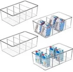 Vtopmart 4er K&uuml;hlschrank Organizer mit 4 F&auml;chern, BPA-Freie K&uuml;che Stapelbarer