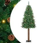 vidaXL Schlanker Weihnachtsbaum Gr&uuml;n 210 cm