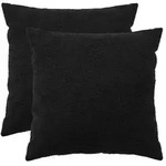 vidaXL Kissenbezug 2 pcs HEERLEN Schwarz 55 x 55 cm Boucl&eacute;