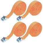 4x Ratschen-Zurrgurte 5m x 25mm orange Spanngurte mit Schnalle