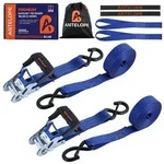 Spanngurte mit Ratsche 2 St&uuml;ck 6m 35mm S-Haken Blau