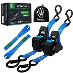 Automatik Spanngurt Set 2 St&uuml;ck 3,6m x 25mm mit S-Haken blau