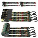 AWELCRAFT 4x Ratsche Spanngurte 4,5m 680kg Bruchfestigkeit S-Haken Schlaufen