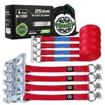 Spanngurt f&uuml;r Airlineschiene 25mm x 3.4m Rot 4er-Set EN 12195-2