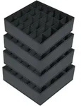 Aufbewahrungsboxen 4er Socken Unterw&auml;sche 24 Zellen Faltbox Dunkelgrau