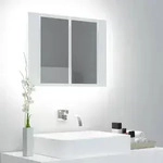 vidaXL LED-Bad-Spiegelschrank Wei&szlig; 60x12x45 cm Acryl