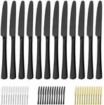 Tafelmesser 12er Set Edelstahl 23,8 cm Wellenschliff matt schwarz