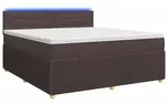 vidaXL Boxspringbett mit Matratze Dunkelbraun 140 x 190 cm Stoff