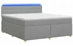vidaXL Boxspringbett mit Matratze Hellgrau 180 x 200 cm Stoff