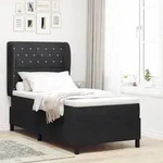 vidaXL Boxspringbett mit Matratze Schwarz 90x190 cm Samt