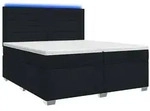 vidaXL Boxspringbett mit Matratze Schwarz 200 x 200 cm Stoff