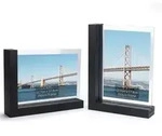 Bilderrahmen 2er Set doppelseitig Glasrahmen MDF Schwarz 13x18 cm