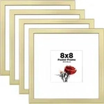 Bilderrahmen 20x20 4er Holzverbund Gold Horizontal 20x20 cm 4er Gold