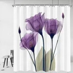 Duschvorhang 180x200cm Violette Blumen H200 x B180 cm (1er Pack)