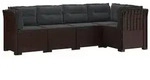 vidaXL 5-Sitzer Gartensofa mit Kissen Rattan-Look PP Braun