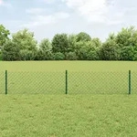 vidaXL Drahtzaun mit 10 U-Posten Gr&uuml;n 0,4x10 m Stahl