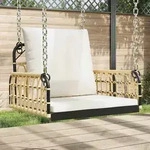 vidaXL H&auml;ngestuhl mit Kissen 63x58x39 cm Poly Rattan und Stahl