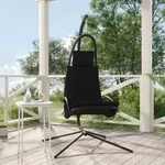 vidaXL Garten-H&auml;ngestuhl mit Kissen Schwarze Oxford-Gewebe und Stahl
