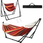 H&auml;ngematte H&auml;ngesessel Klappgestell Tragbar Outdoor Schwarz und Rot