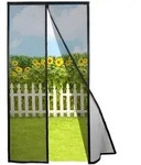 Magnet Fliegengitter Balkont&uuml;r 110x250cm Schwarz Selbstschlie&szlig;end Ohne Bohren
