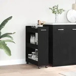 vidaXL Rollschrank Schwarz Eiche 60x22x79 cm Holzwerkstoff
