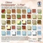 Designpapier Glitter X-Mas 190g/qm 30,5x30,5cm VE=40 Blatt