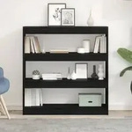 vidaXL B&uuml;cherregal/Raumteiler Schwarz Eiche 100x30x103cm Holzwerkstoff