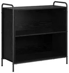 vidaXL B&uuml;cherregal 80 x 33 x 80 cm Holzwerkstoff Schwarz Eichen-Optik