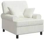 vidaXL XL-Sessel mit Kissen Creme 1,5 Linien Stoff