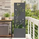 vidaXL Garten Sichtschutz-Leinwand Floral Anthrazit 50 x 32 x 150 cm