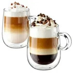 Doppelwandige Cappuccinotassen 350ml 2er-Set Borosilikatglas transparent