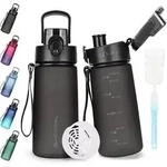 Trinkflasche Tritan BPA Frei Auslaufsicher Sport 600 ml Schwarz