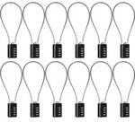 SEPOX&reg; 12er Set Zahlenschloss 4-stellig mit Stahlkabel 32cm schwarz