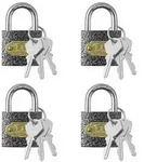 4x Vorh&auml;ngeschloss 32mm gleichschlie&szlig;end mit Schl&uuml;ssel