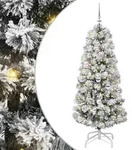 vidaXL K&uuml;nstlicher klappbarer Weihnachtsbaum Gr&uuml;n und Wei&szlig; 150 cm