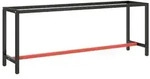 vidaXL Werkbankgestell Mattschwarz und Mattrot 210x50x79 cm Metall