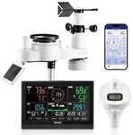 VEVOR 7-in-1 WLAN-Wetterstation mit APP, 7,5-Zoll-Display, solarbetriebener