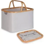 efluky Faltbarer W&auml;schekorb 43L, Bambus Stoff Faltbarer Storage Basket,...
