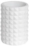 Zahnputzbecher Polyresin wei&szlig; MOSAIK