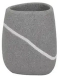 MSV Zahnputzbecher Zahnb&uuml;rstenhalter Zen 8 x 8 x 13 cm Steinoptik - Grau