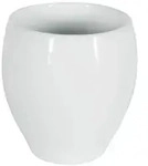 Spirella Zahnputzbecher Zahnb&uuml;rstenhalter Bali Porzellan 9,5 x 9 x 9 cm Wei&szlig;